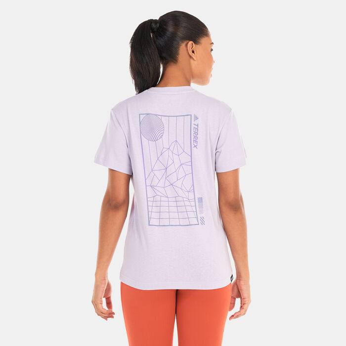 اديداس تيشيرت تيركس ماونتن فن جرافيك للنساء بنفسجي image number 1