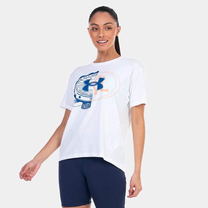 اندر ارمر تيشيرت UA ميك اول هيفي-ويت للنساء أبيض image number 0