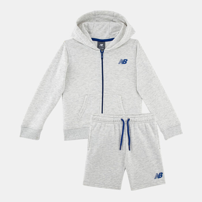 نيو بالانس طقم بسحاب ثرو قطعتين للأطفال رمادي image number 0