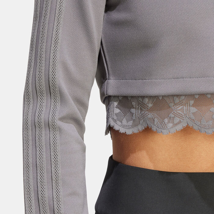 اديداس اورجينال جاكيت رياضي ليس 1/4-سحاب للنساء رمادي image number 4