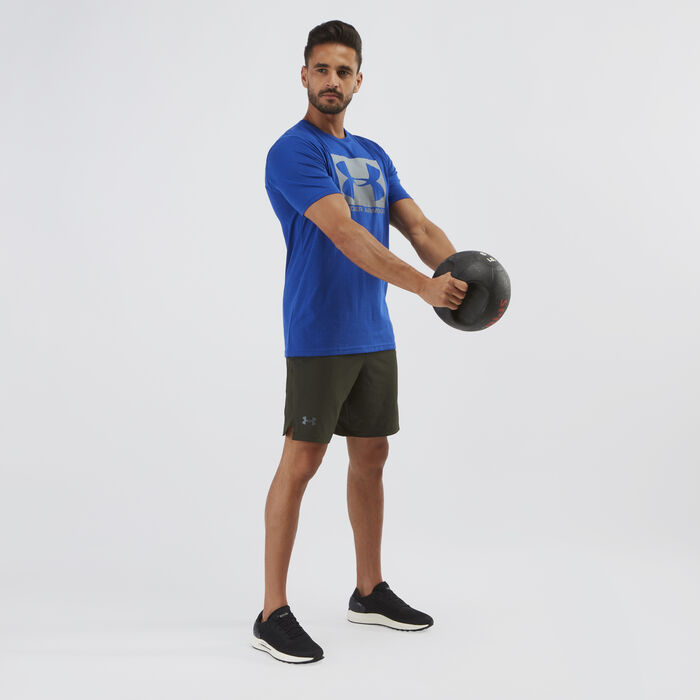 اندر ارمر تيشيرت بوكسد سبورت ستايل أزرق image number 2