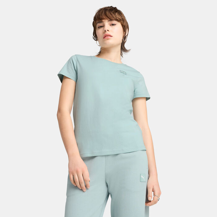 بوما تيشيرت إسينشيال إليفايتد للنساء أخضر image number 0