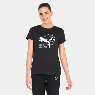 بوما تيشيرت جرافيكس فالنتاين للنساء أسود