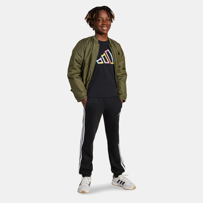 اديداس تيشيرت تيك لوجو جرافيك للأطفال أسود image number 2