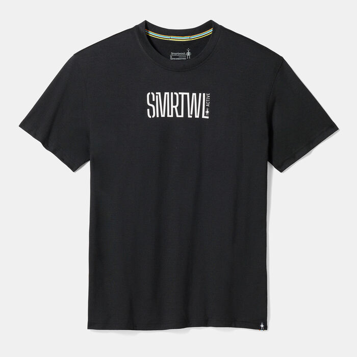 سمارتوول تيشيرت اكتيف لوجو جرافيك للرجال أسود image number 0