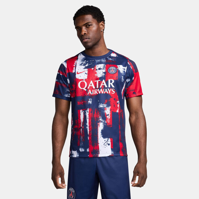 نايكي تيشيرت كرة القدم باريس سانت جيرمان دراي-فِت أكاديمي برو الأساسي بري-ماتش للرجال أزرق image number 0