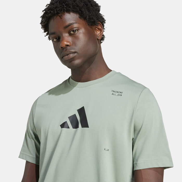 اديداس تيشيرت التمرين أول-جيم كاتيجوري برسومات للرجال أخضر image number 3