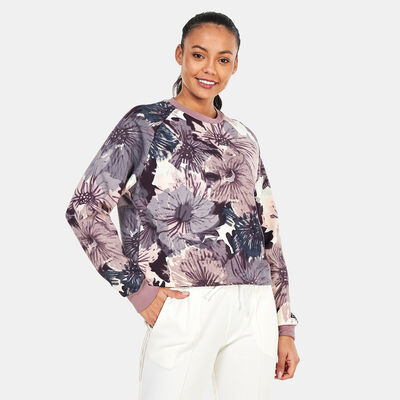 اديداس سويت شيرت بطبعات بالكامل للنساء متعدد