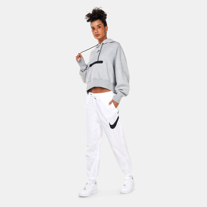 نايكي هودي اوفر-اوفرسايزد كروب للنساء رمادي image number 2