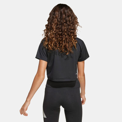 اديداس تيشيرت التمرين ترين إسينشالز جلام برينت للأطفال أسود