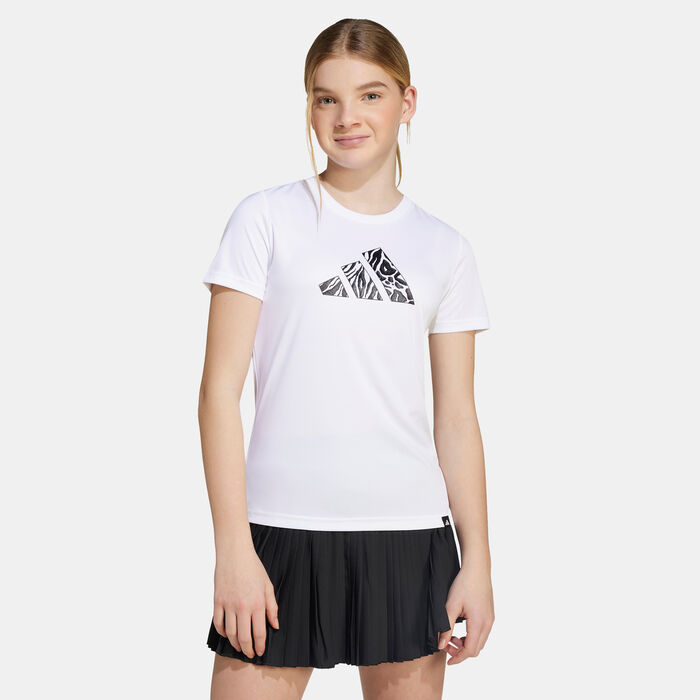 اديداس تيشيرت التمرين أنيمال جرافيك للأطفال أبيض image number 0