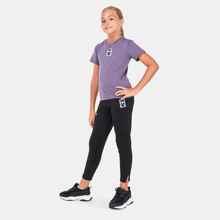 بوما تيشيرت x ماين-كرافت جرافيك للاطفال بنفسجي image number 2