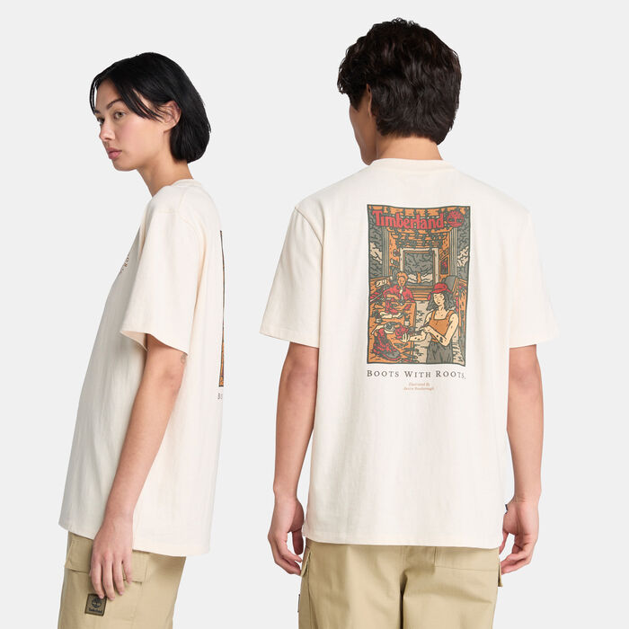 تمبرلاند تيشيرت ووشد بووت لاب جرافيك للرجال أبيض image number 1