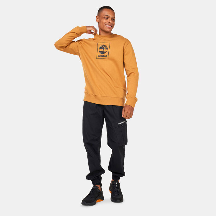 تمبرلاند سويت شيرت ستاك لوجو كرو للرجال أصفر image number 2