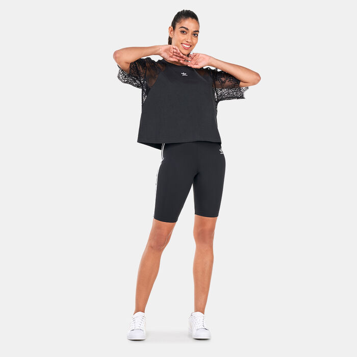 اديداس اورجينال تيشيرت اديكلر كلاسيكس ليس للنساء أسود image number 2