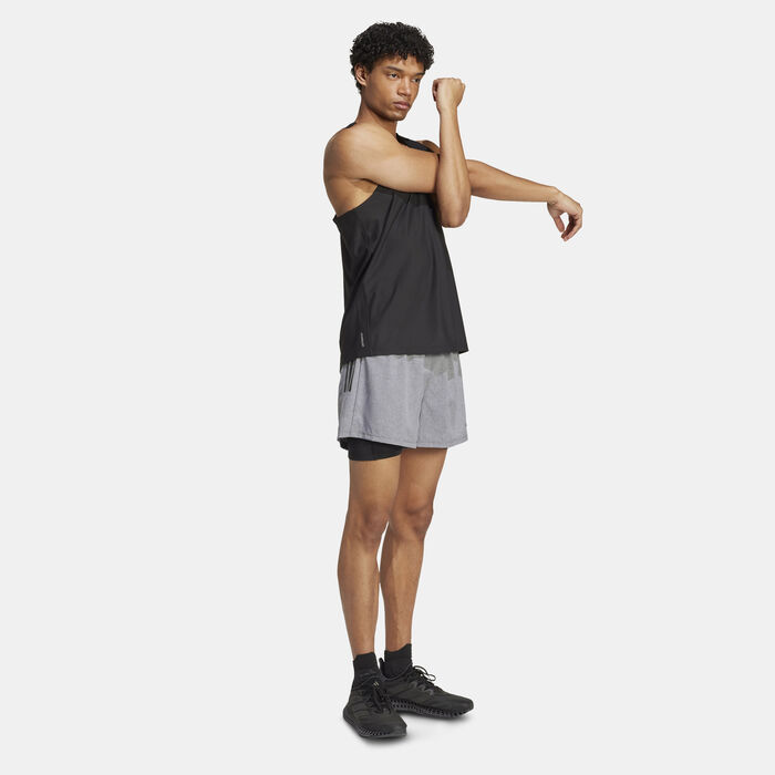 اديداس شورت أون ذا ران 2 في 1 للرجال رمادي image number 2