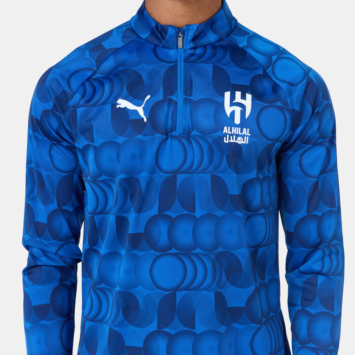 بوما تيشيرت تدريب كرة القدم الهلال بتصميم 1/4 سحاب للرجال أزرق image number 3