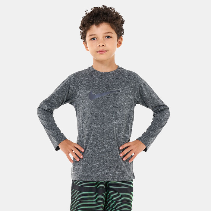 نايك سويم لباس سباحة علوي هيذر هايدروجارد للاطفال أسود image number 0