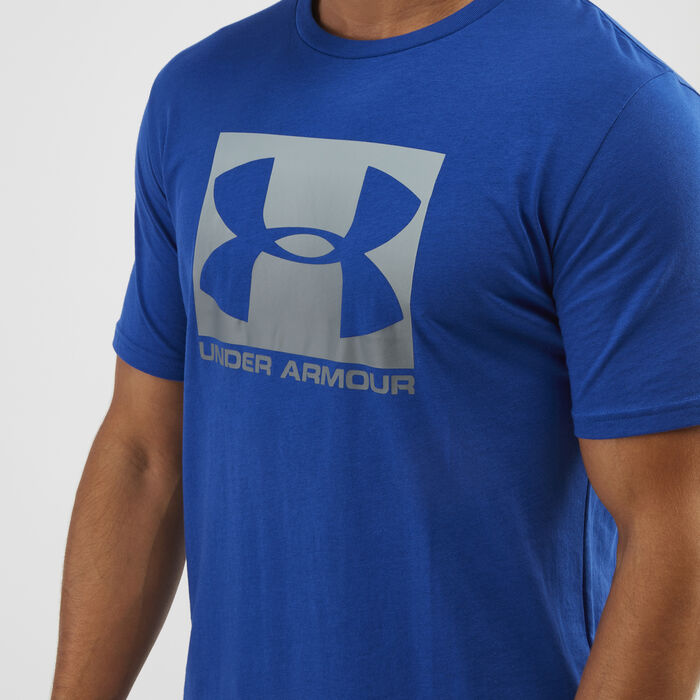 اندر ارمر تيشيرت بوكسد سبورت ستايل أزرق image number 3