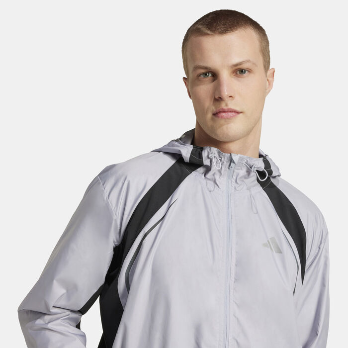 اديداس سترة وايند بريكر تيك أبيرل للرجال رمادي image number 3