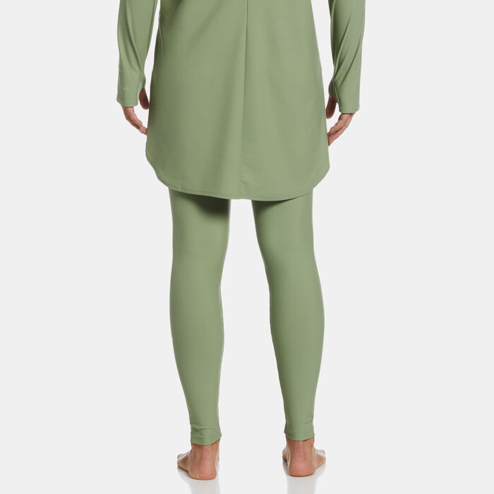 نايك سويم بنطال ليقنز سليم فت للسباحة للنساء أخضر image number 1