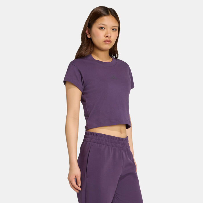 اديداس تيشيرت فيوتشر آيكونز بشعار صغير للنساء بنفسجي image number 2