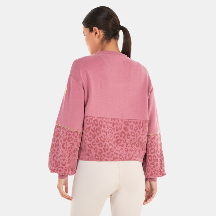 اي ايه 7 امبوريو ارماني سويت شيرت ترين سيريز جرافيك للنساء وردي image number 1