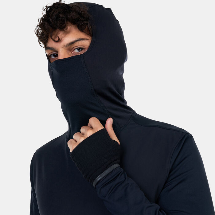 اندر ارمر هودي كواليفاير كولد للرجال أسود image number 3